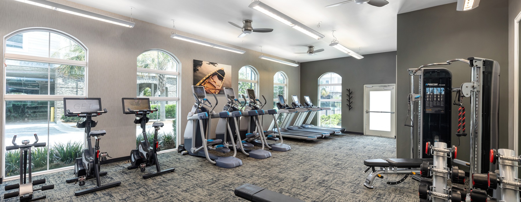 Fitness Center with natural lighting 